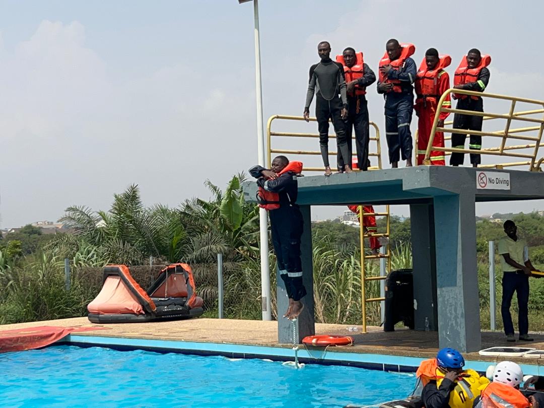 Safety training facilitator with trainees