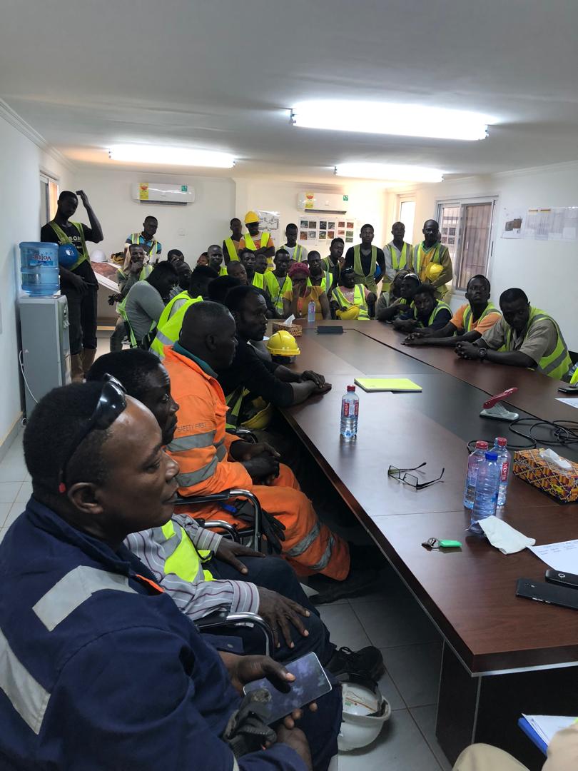Safety training facilitator with trainees